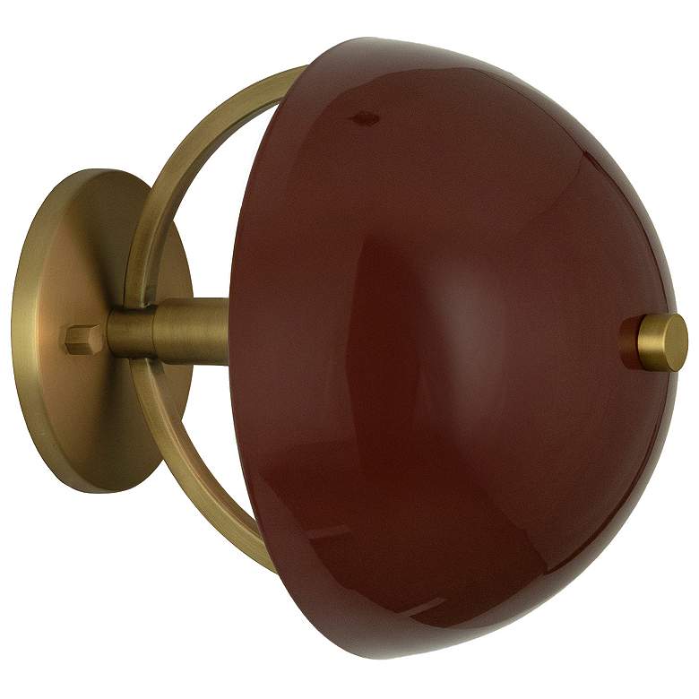Image 1 Copernica 8.5"H Lacquer Burnish Brass And Oxblood Paint Wall Sconce
