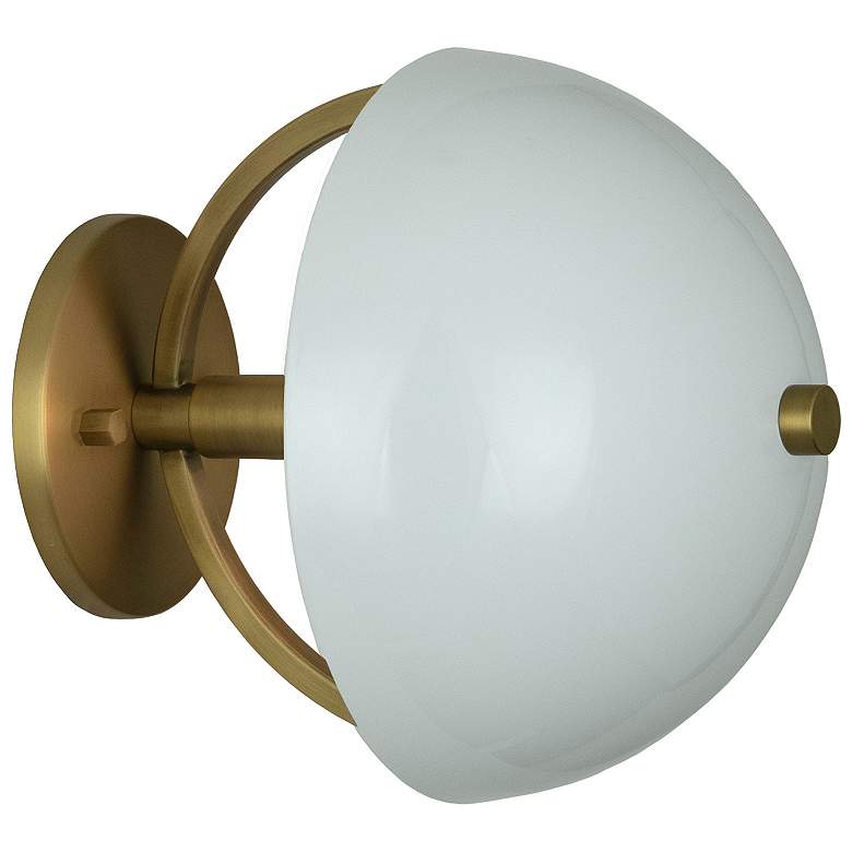 Image 1 Copernica 8.5"H Lacquer Burnish Brass And White Paint Wall Sconce