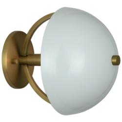 Copernica 8.5"H Lacquer Burnish Brass And White Paint Wall Sconce