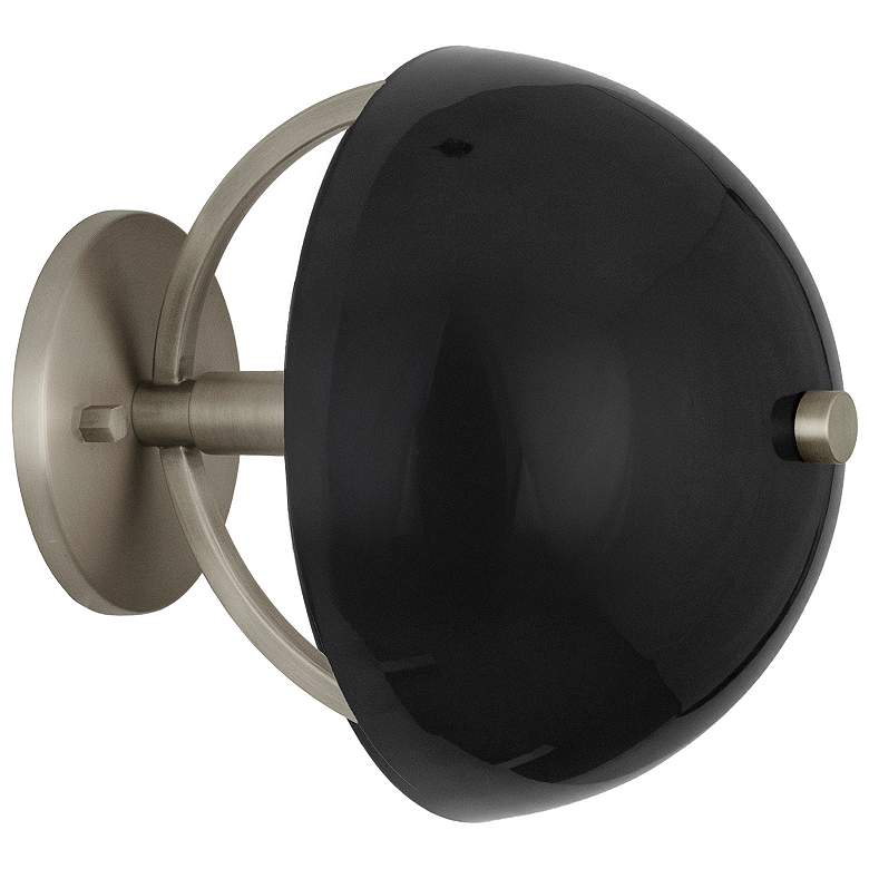Image 1 Copernica 8.5"H Pewter And Piano Black Paint Metal Wall Sconce