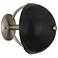 Copernica 8.5"H Pewter And Piano Black Paint Metal Wall Sconce