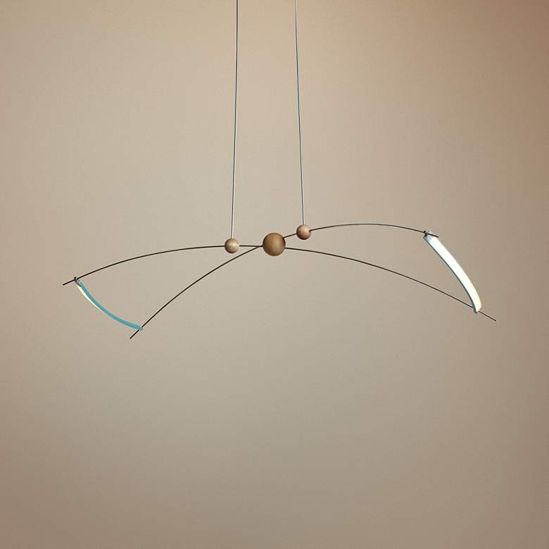 Image 1 Copernicus 27 1/4" Wide Satin Aqua LED Pendant Light