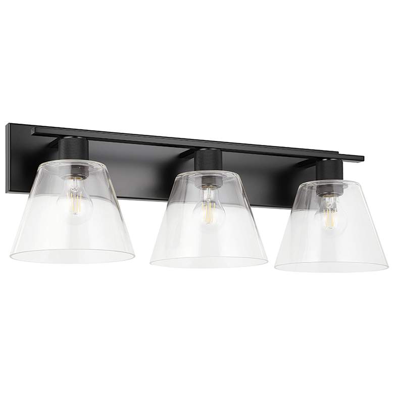 Image 1 Copley 3-Light Bath Light - Matte Black Finish - Clear Glass Shade