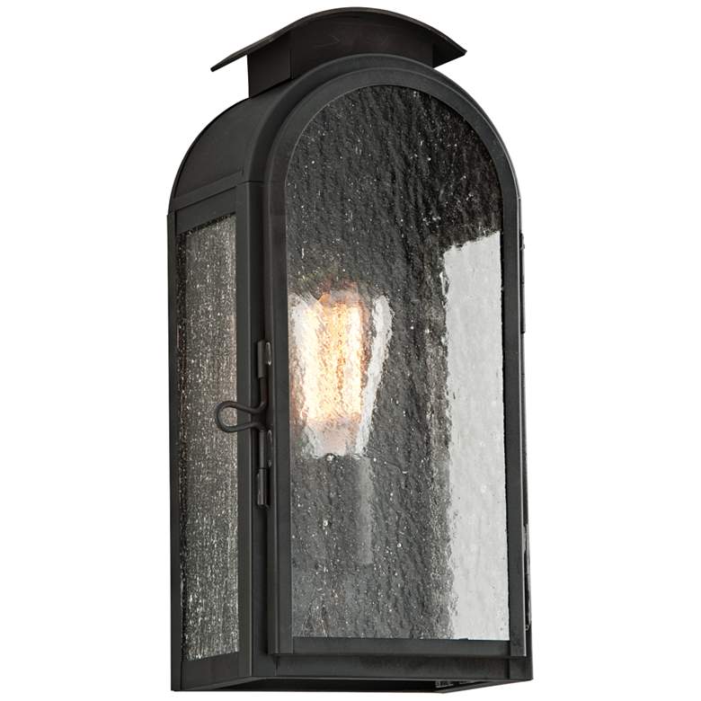 Image 1 Copley Square 13 1/4" High Charred Iron Outdoor Wall Light