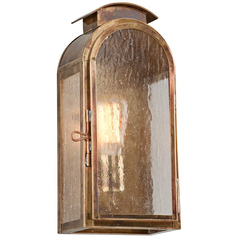 Image 1 Copley Square 13 1/4 inchH Historic Brass Outdoor Wall Light