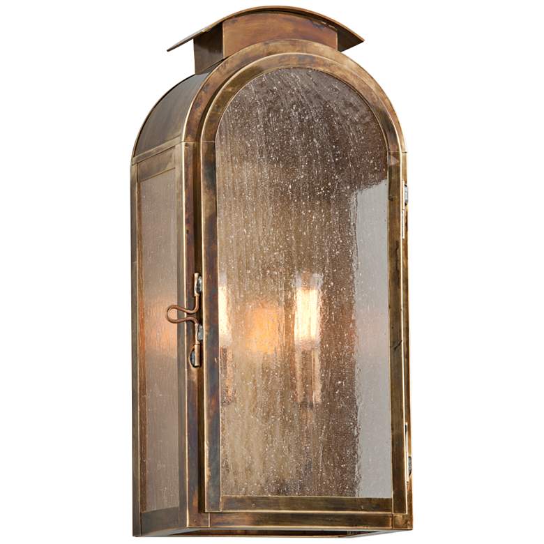Image 1 Copley Square 17 3/4 inchH Historic Brass Outdoor Wall Light
