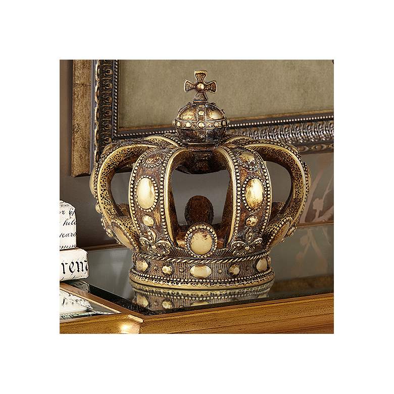 Image 1 Copper and Gold 6 3/4" High Crown Sculpture