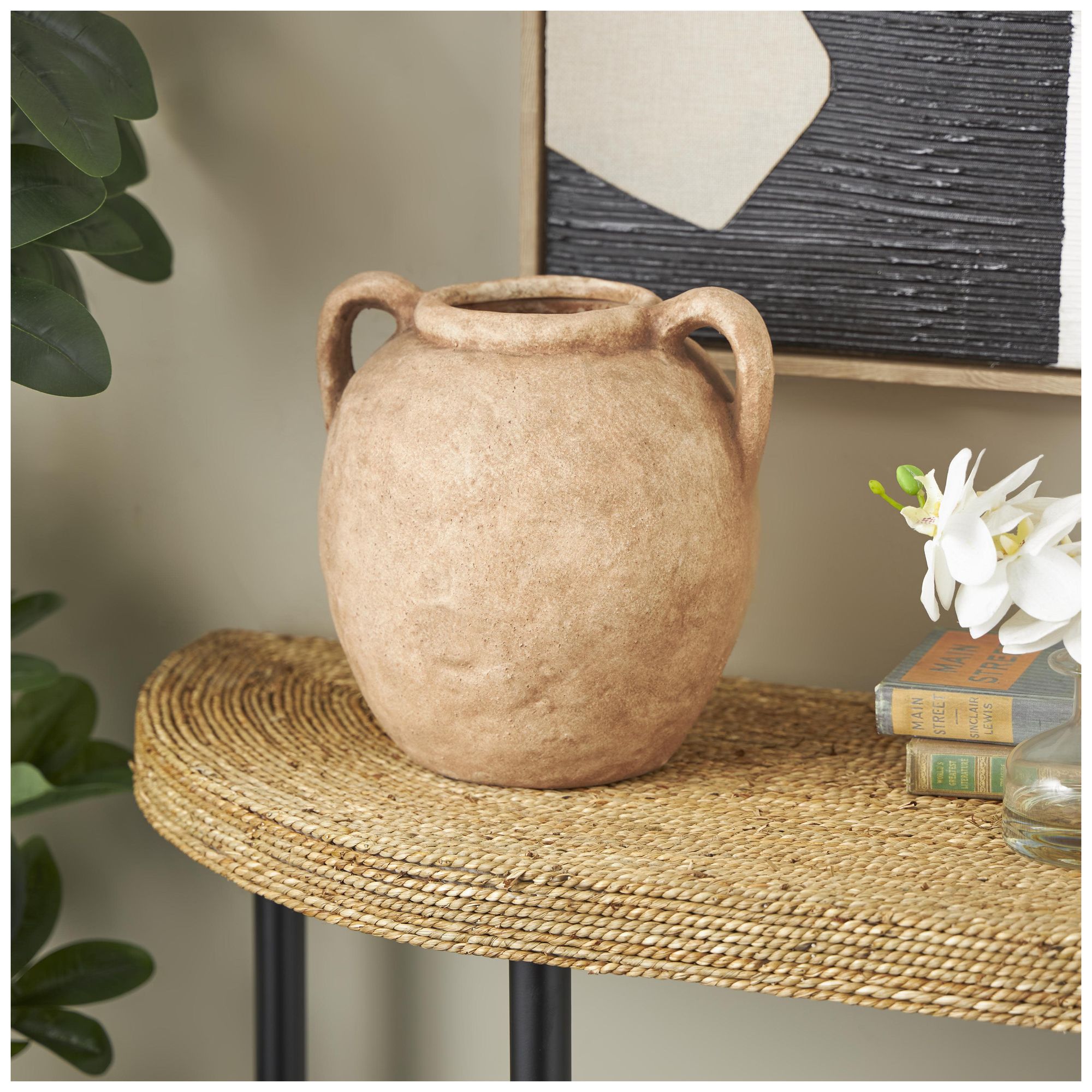 Image 4 Copper Ceramic Traditional Vase, 10" x 9" x 10" more views