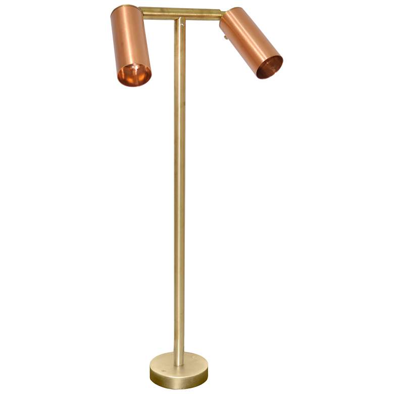 Image 1 Copper Cylinder 26 inch High 2-Light LED Landscape Path Light