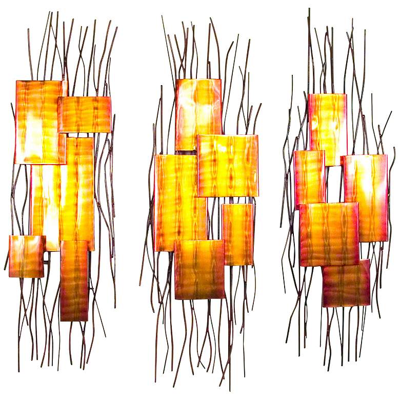 Image 1 Copper Forest II 3-Piece 39 inch High Metal Wall Art Set