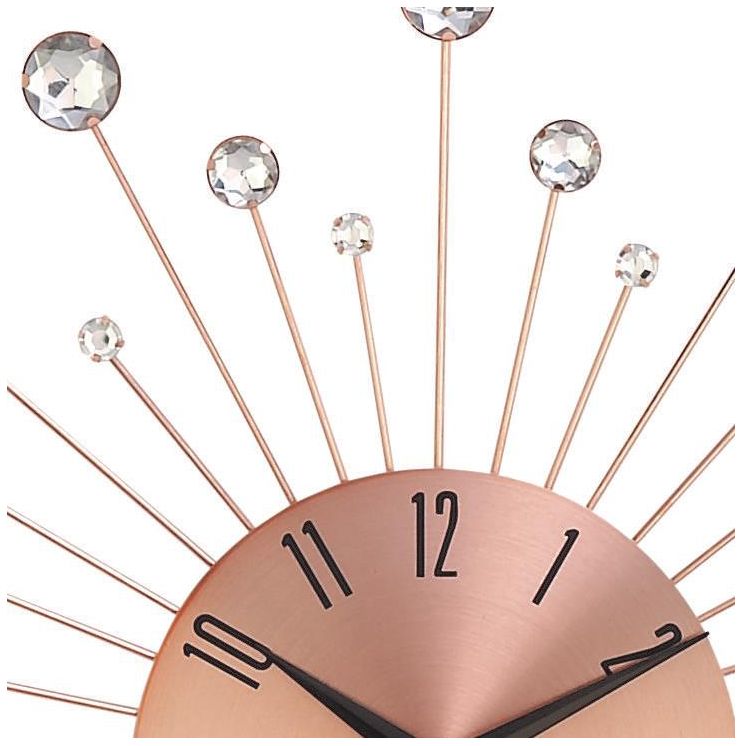 Image 3 Copper Metal Glam Wall Clock, 15" x 1" x 15" more views