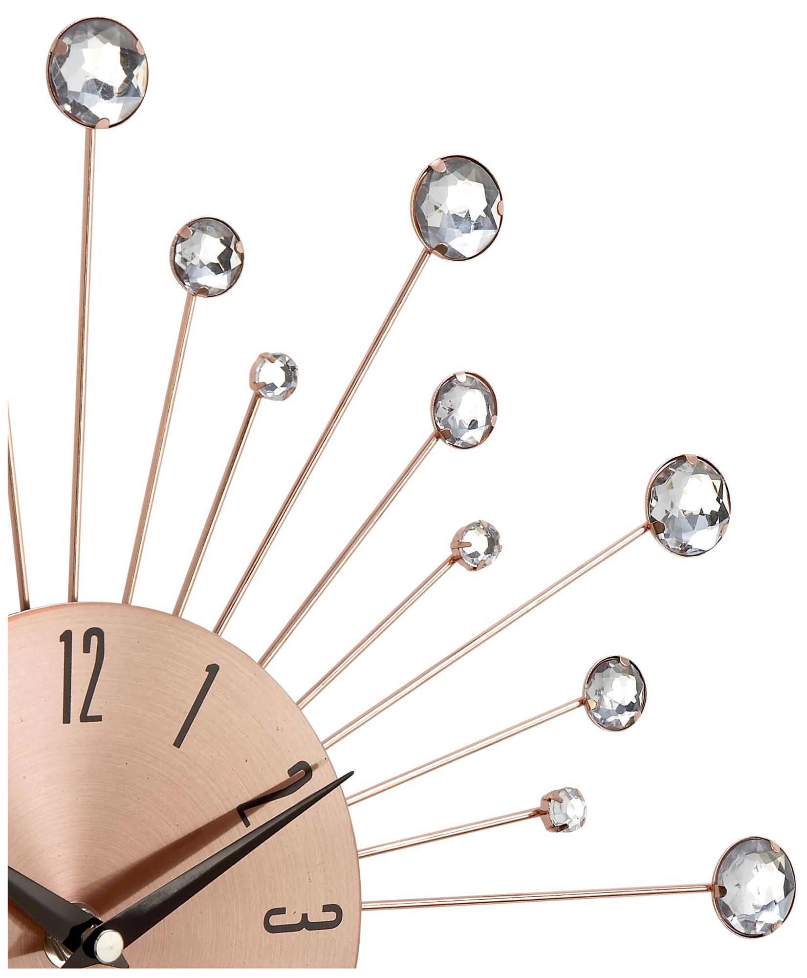Image 5 Copper Metal Glam Wall Clock, 15" x 1" x 15" more views