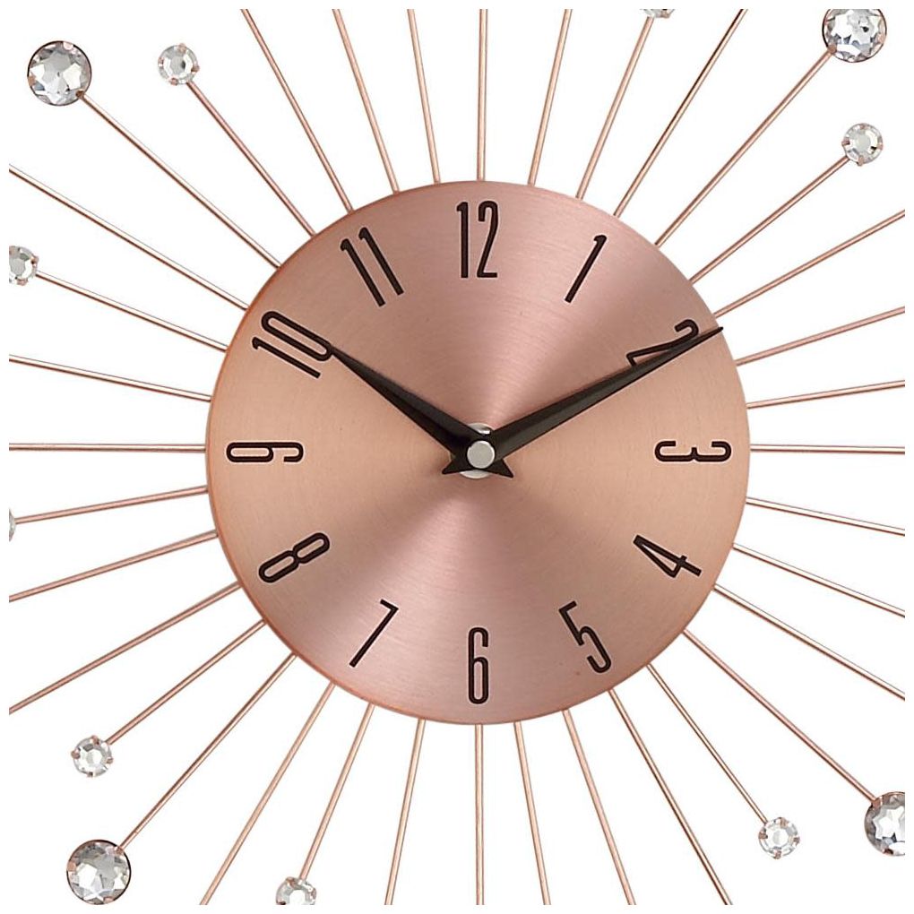 Image 7 Copper Metal Glam Wall Clock, 15" x 1" x 15" more views