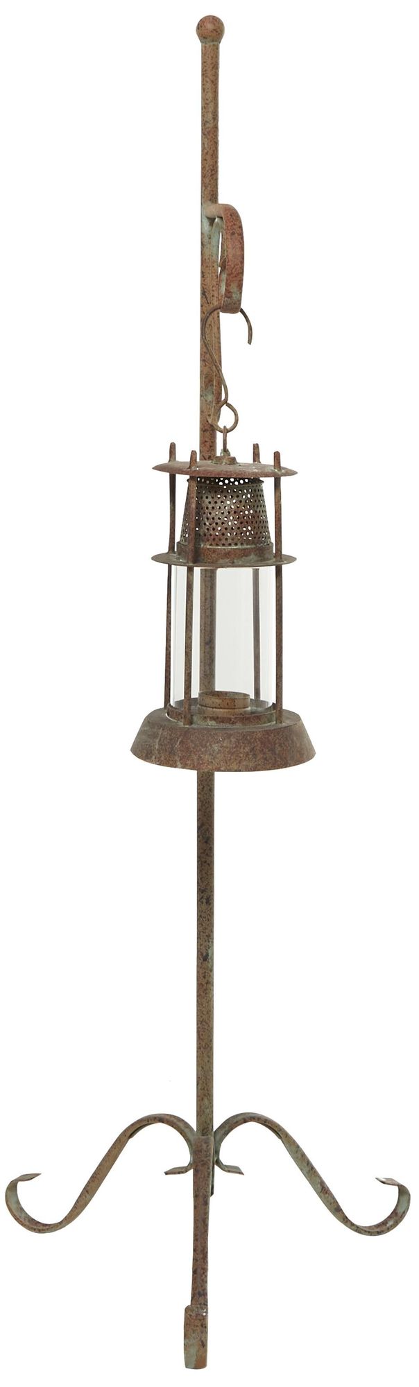 Image 5 Copper Metal Rustic Candle Lantern, 16" x 16" x 54" more views