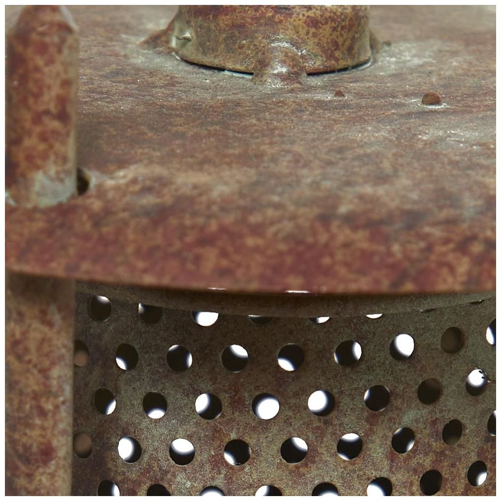 Image 7 Copper Metal Rustic Candle Lantern, 16" x 16" x 54" more views