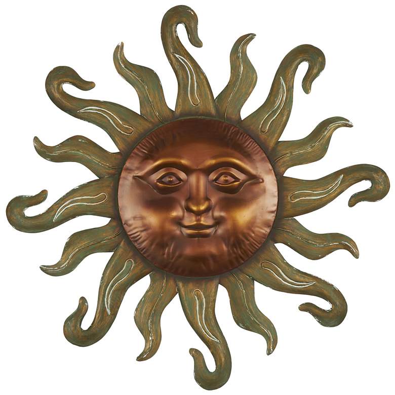 Image 1 Copper Metal Rustic Wall Decor, 31" x 1" x 30"