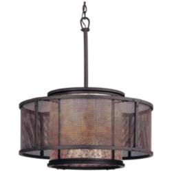 Copper Mountain 26"W Bronze and Black 2-Layer Pendant Light