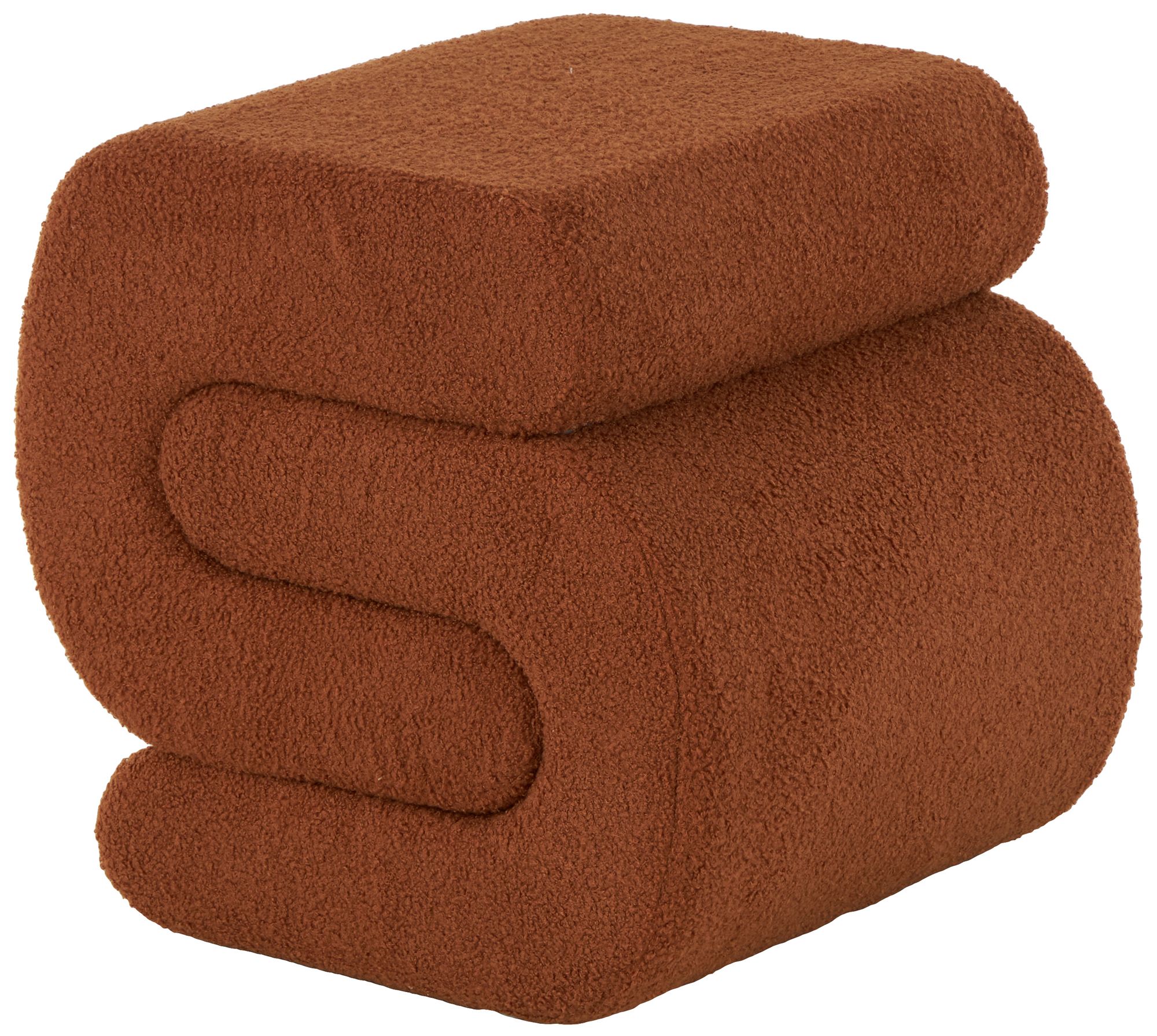 Image 2 Copper Polyester Contemporary Ottoman, 20" x 18" x 19"