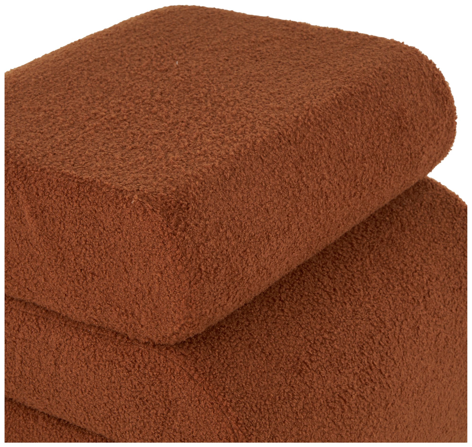 Image 4 Copper Polyester Contemporary Ottoman, 20" x 18" x 19" more views