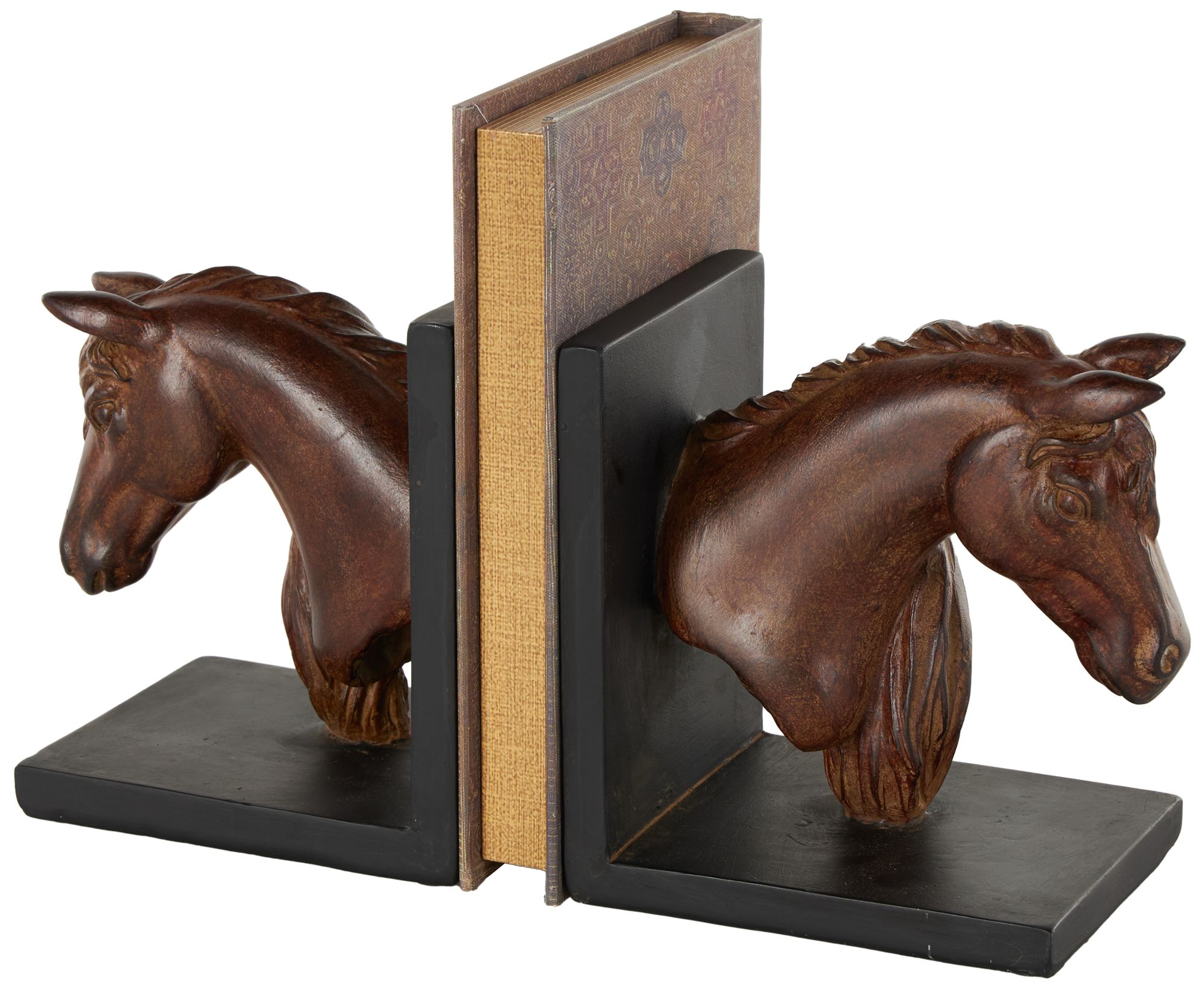 Image 5 Copper Polyresin Traditional Bookends, S/2 6"W, 6"H more views