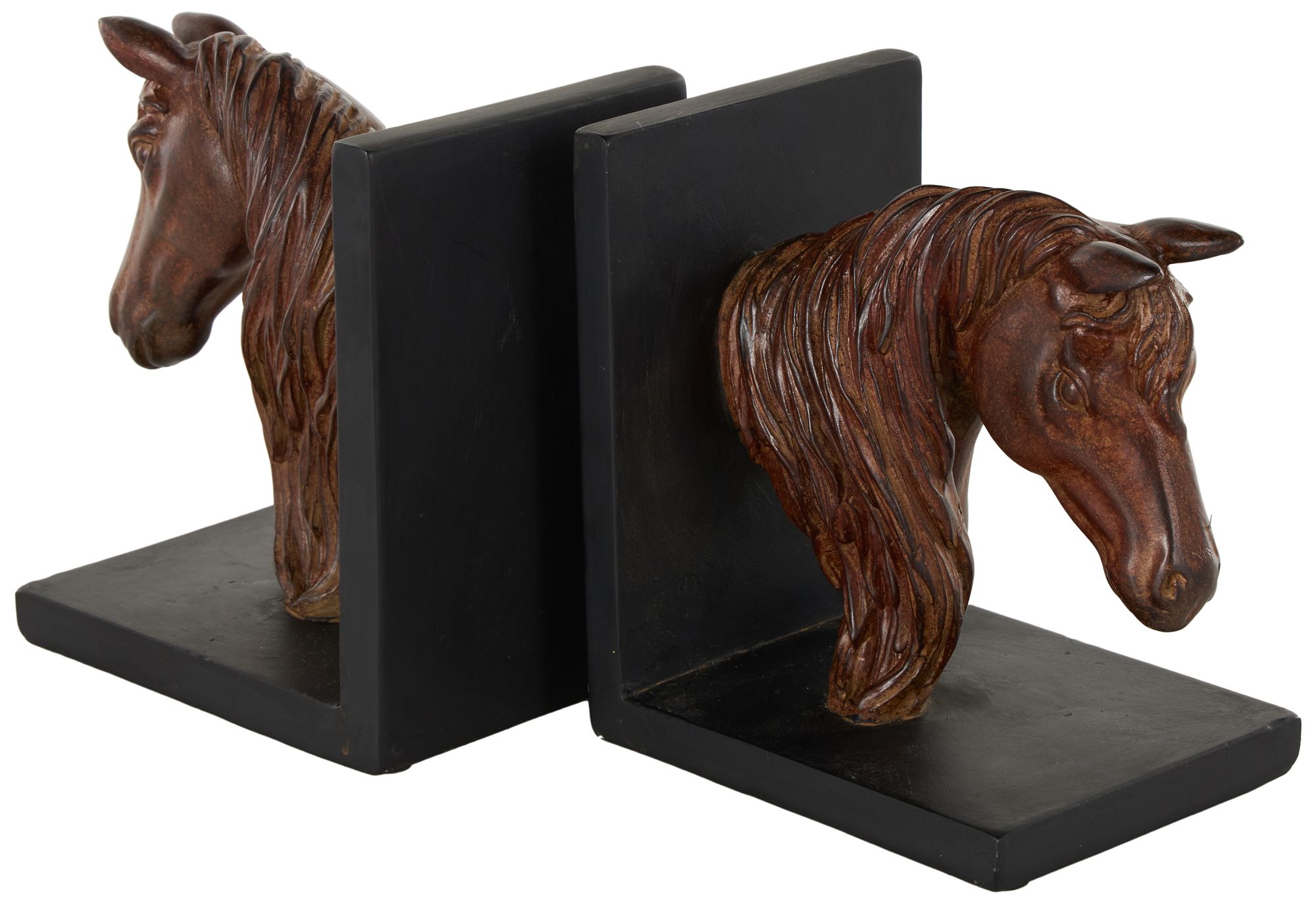 Image 6 Copper Polyresin Traditional Bookends, S/2 6"W, 6"H more views