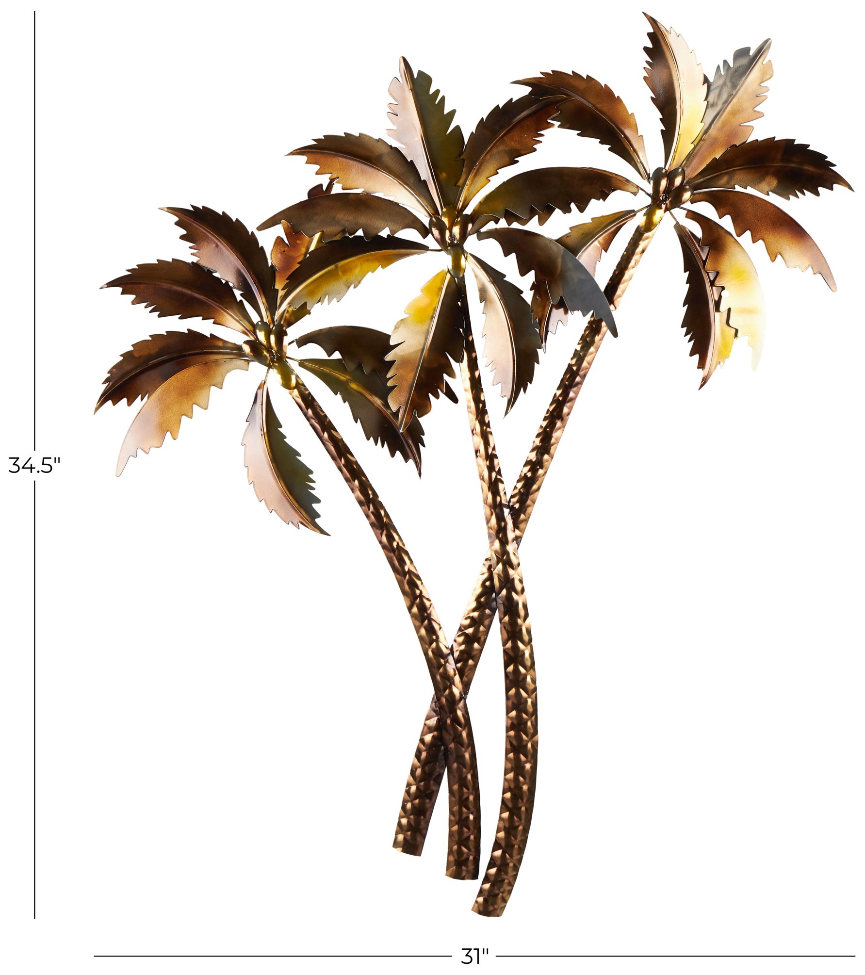 Image 7 Copper Stainless Steel Metal Traditional Wall Decor, 31" x 1" x 3 more views