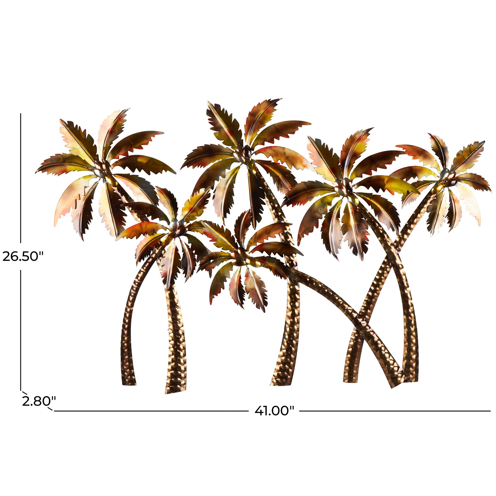 Image 7 Copper Stainless Steel Metal Traditional Wall Decor, 41" x 3" x 27" more views