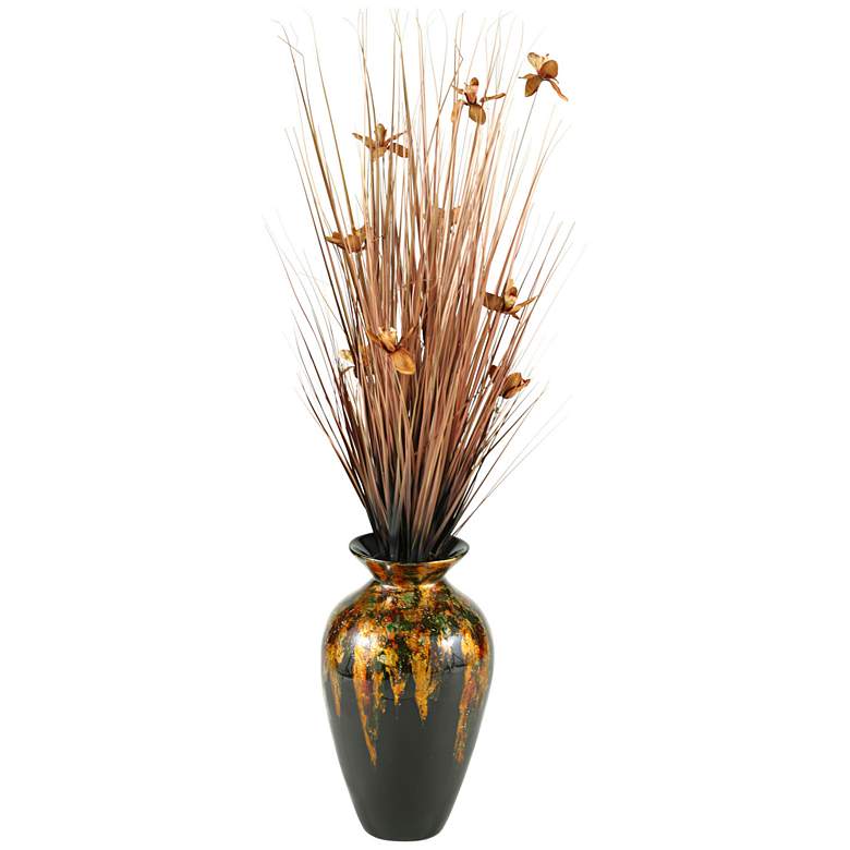 Image 1 Copper Ting with Copper Blossoms 56 inch H in Spun Bamboo Vase