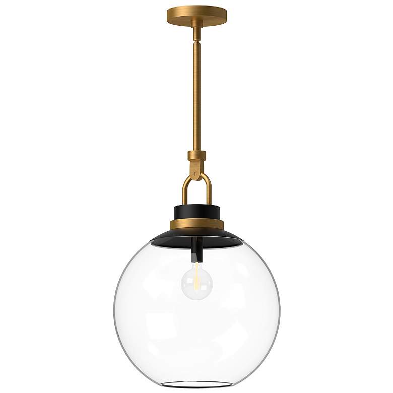 Image 1 Copperfield 15 3/4"W Aged Gold and Clear Glass Pendant Light