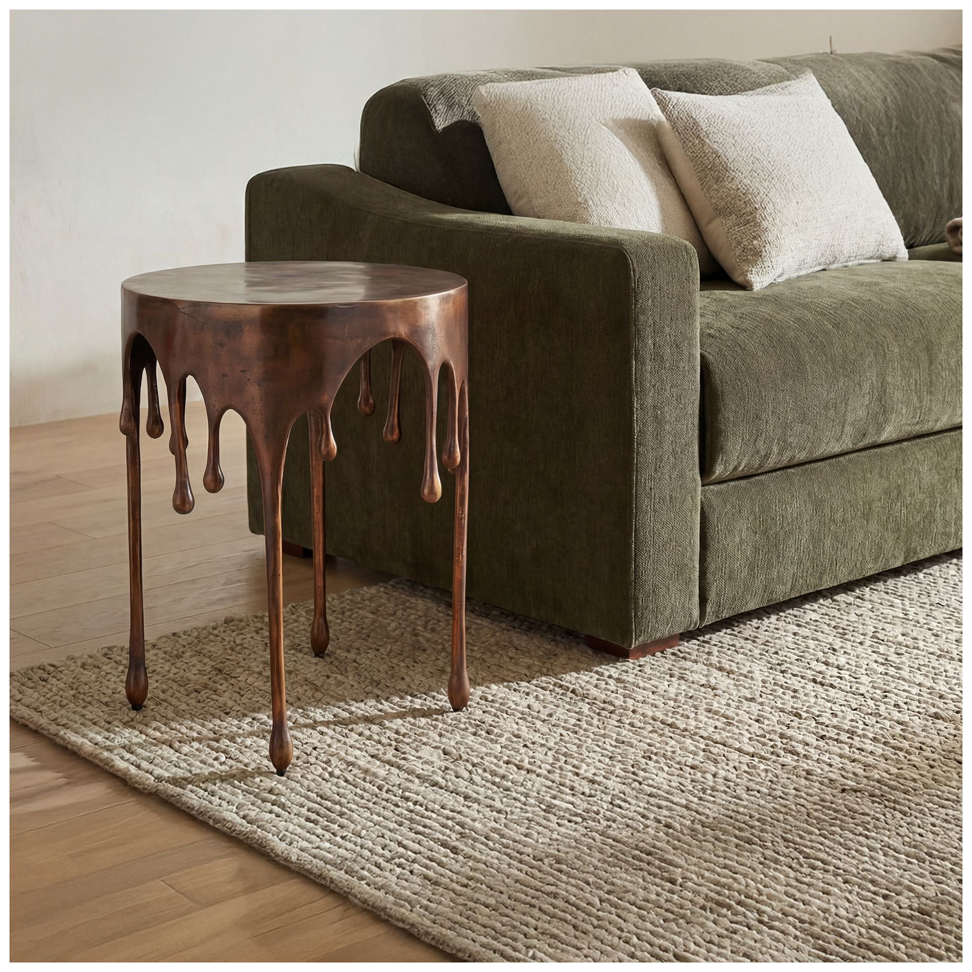 Image 4 Copperworks Accent Table Antique Copper more views