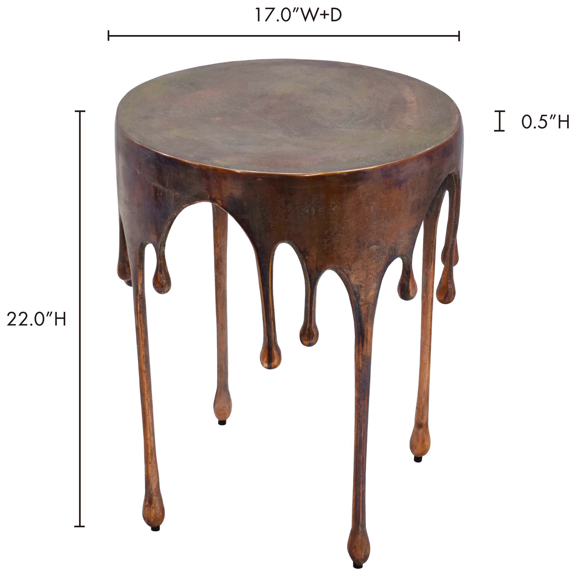 Image 5 Copperworks Accent Table Antique Copper more views