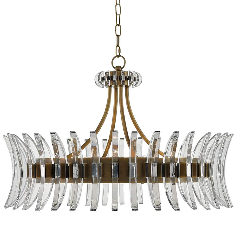 Image 2 Coquette 29 3/4" Wide Antique Brass and Crystal Chandelier