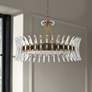 Coquette 29 3/4" Wide Antique Brass and Crystal Chandelier