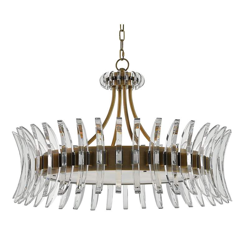Image 5 Coquette 29 3/4" Wide Antique Brass and Crystal Chandelier more views