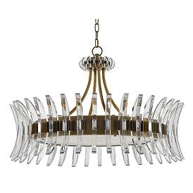 Image5 of Coquette 29 3/4" Wide Antique Brass and Crystal Chandelier more views