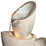 Thumbnail3 of Coquina 30" High Three Urn Modern Coastal Cascading LED Fountain more views