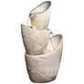 6_Coquina 30" High Three Urn Modern Coastal Cascading LED Fountain more views