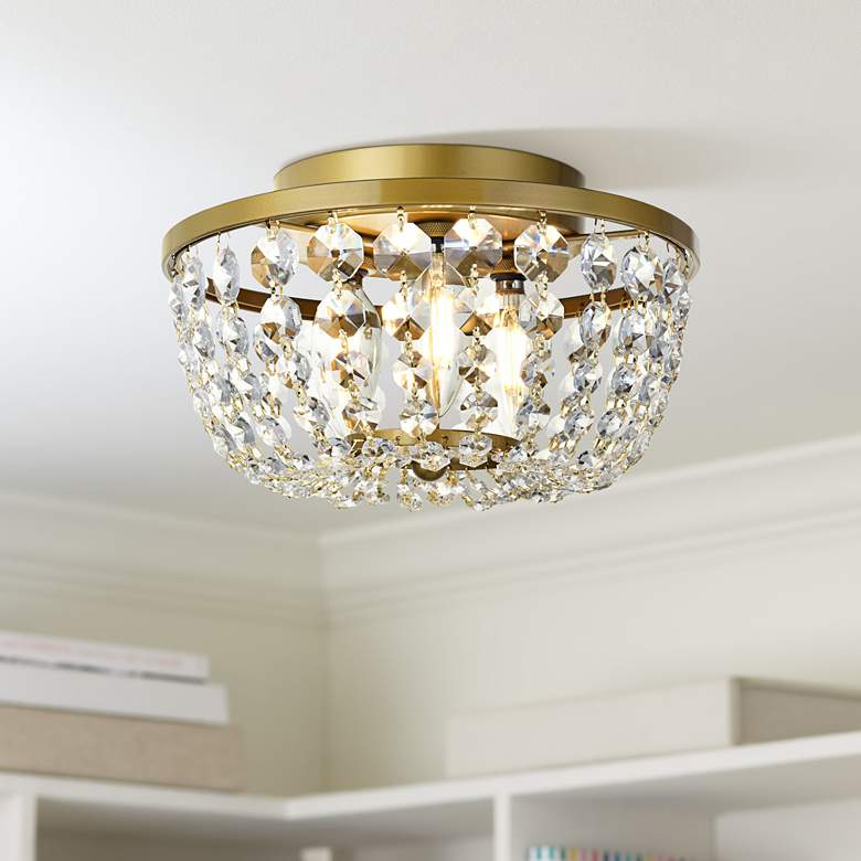 Image 1 Cora 10" Flush Mount In Brass