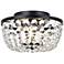 Cora 10" Wide Black with Crystal Ceiling Light