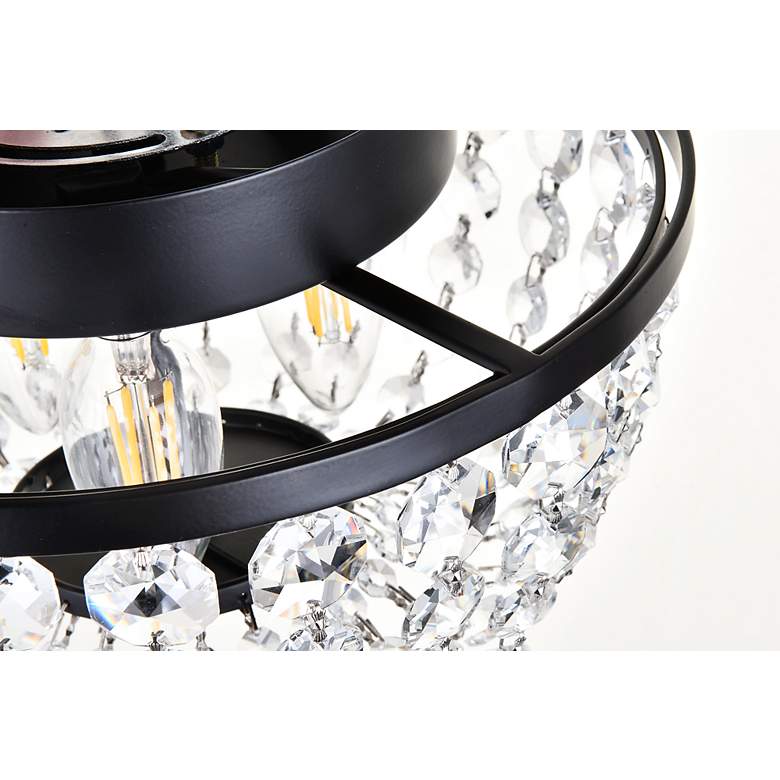Image 4 Cora 10" Wide Black with Crystal Ceiling Light more views