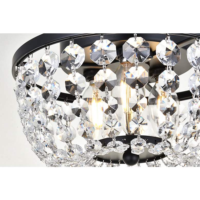 Image 5 Cora 10" Wide Black with Crystal Ceiling Light more views