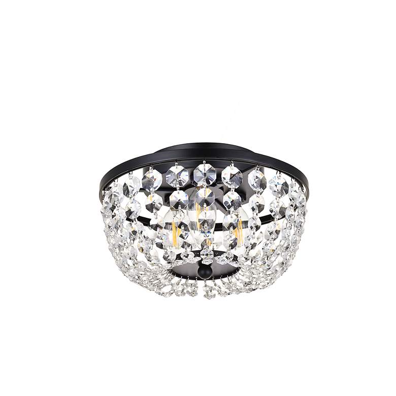 Image 7 Cora 10" Wide Black with Crystal Ceiling Light more views