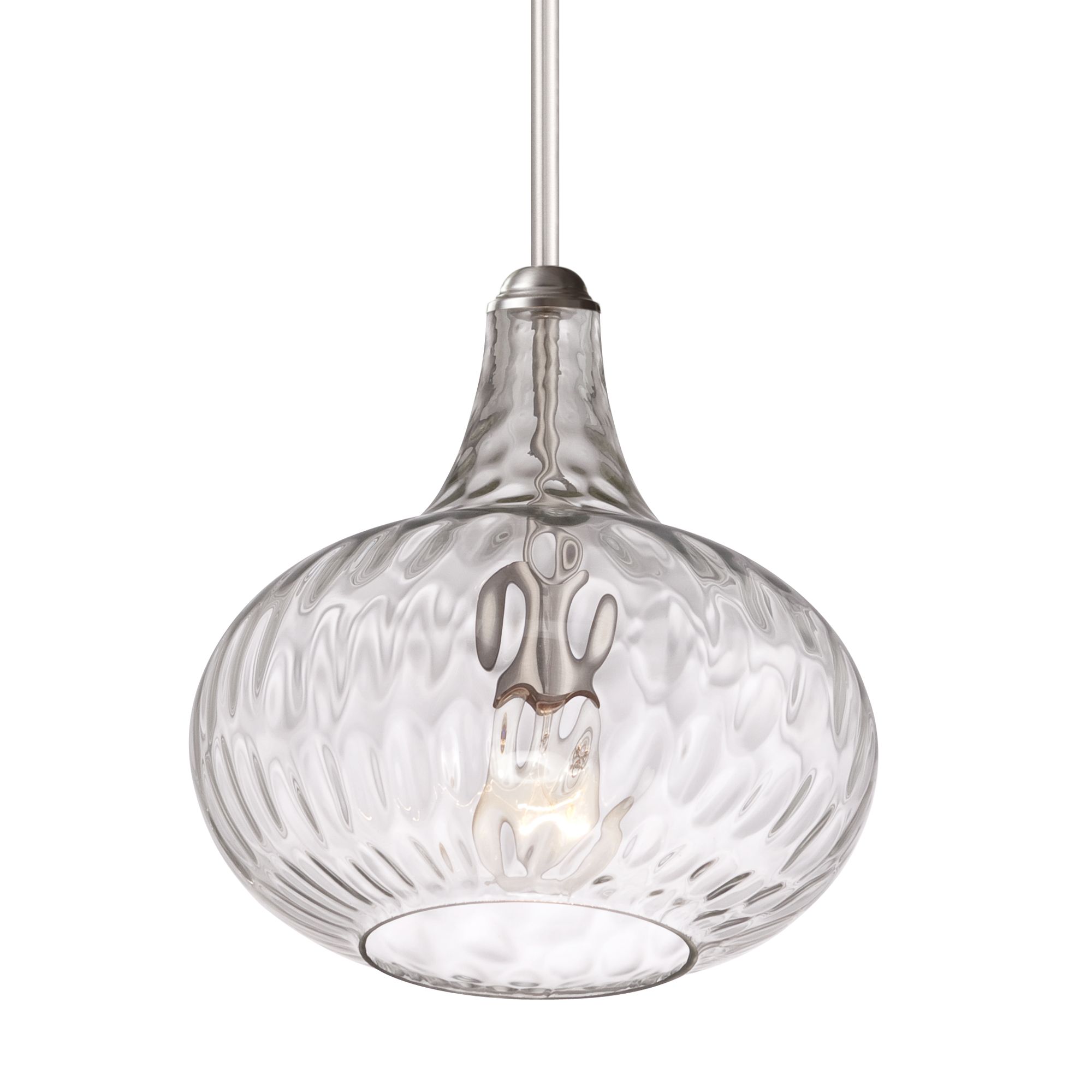 Image 3 Cora 11" Wide Modern Nickel and Textured Glass Pendant Set of 2 more views