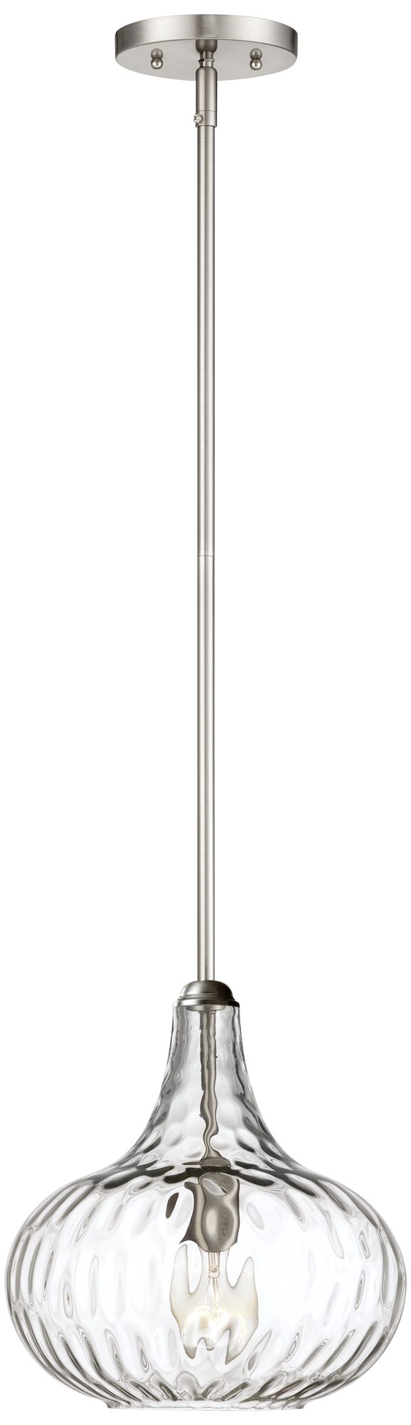 Image 5 Cora 11" Wide Modern Nickel and Textured Glass Pendant Set of 2 more views