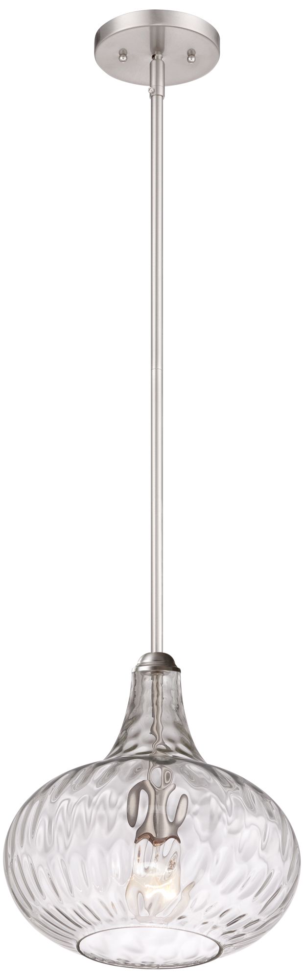 Image 7 Cora 11" Wide Modern Nickel and Textured Glass Pendant Set of 2 more views