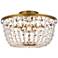 Cora 13" Wide Brass and Crystal 3-Light Ceiling Light