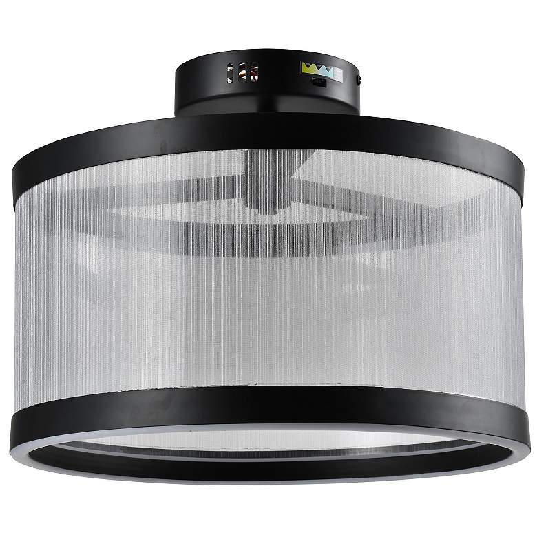 Image 4 Cora 14.96" Wide Black Semi Flush Mount w/ Silver Shade more views