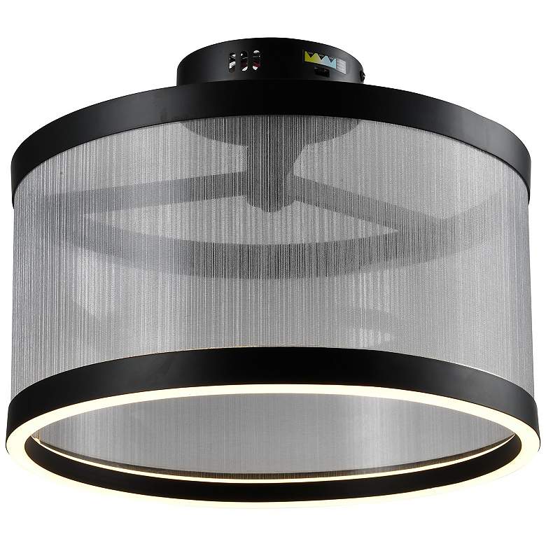 Image 5 Cora 14.96" Wide Black Semi Flush Mount w/ Silver Shade more views