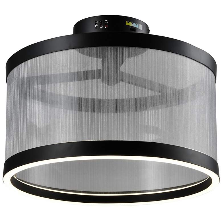 Image 6 Cora 14.96" Wide Black Semi Flush Mount w/ Silver Shade more views