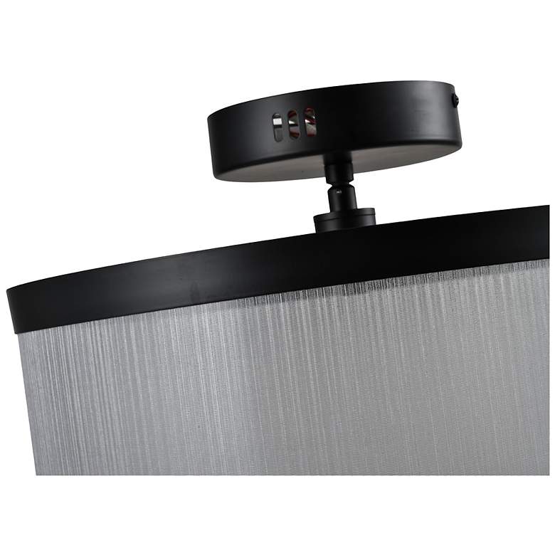 Image 7 Cora 14.96" Wide Black Semi Flush Mount w/ Silver Shade more views